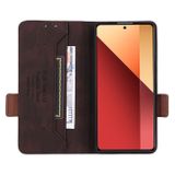 Peňaženkové kožené puzdro Clasp na Xiaomi Redmi Note 13 Pro 4G - Hnedá