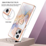 Ring Holder kryt Electroplating na Xiaomi Redmi Note 12 Pro+ 5G - White Marble