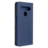 Peňaženkové kožené puzdro na LG K61 - Modrá