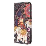 Peňaženkové kožené puzdro na LG K61 - Flowers and Elephant