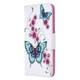 Peňaženkové kožené puzdro na LG K61 - Peach Blossom and Butterfly