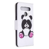 Peňaženkové kožené puzdro na LG K61 - Panda