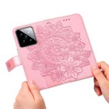 Peňaženkové kožené puzdro 7-petals na Xiaomi 14 - Ružové zlato
