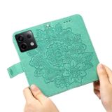 Peňaženkové kožené puzdro 7-petals na Xiaomi Redmi Note 13 Pro - Zelená