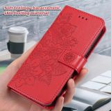 Peňaženkové kožené puzdro 7-petals na Xiaomi Redmi Note 13 - Červená