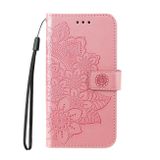 Peňaženkové kožené puzdro 7-petals na Xiaomi Redmi Note 13 4G - Ružové zlato