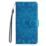 Peňaženkové kožené puzdro Sunflower na Xiaomi Redmi Note 12S - Modrá