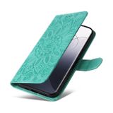 Peňaženkové kožené puzdro Sunflower na Xiaomi 14 Pro - Zelená