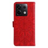 Peňaženkové kožené puzdro Global Sunflower na Xiaomi Redmi Note 13 Pro - Červená