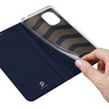 Peňaženkové kožené puzdro DUX DUCIS Skin na Motorola Moto G04/ G24 - Modrá
