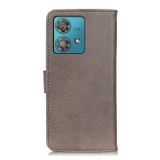 Peňaženkové kožené puzdro KHAZNEH Cowhide na Motorola Edge 40 Neo - Khaki