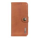 Peňaženkové kožené puzdro KHAZNEH Cowhide na Motorola Moto G04/ G24 - Hnedá