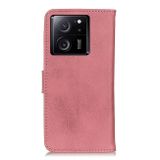 Peňaženkové kožené puzdro KHAZNEH Cowhide Texture na Xiaomi 13T / 13T Pro - Ružová