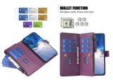 Peňaženkové kožené puzdro 9 Slots na Xiaomi Redmi Note 13 Pro 4G - Tmavo fialová