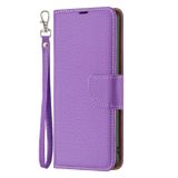 Peňaženkové kožené puzdro Litchi na Xiaomi Redmi 12 - Fialová