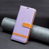 Peňaženkové kožené puzdro Denim na Xiaomi Redmi 12 - Fialová