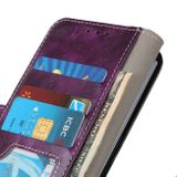 Peňaženkové kožené puzdro na LG Velvet - Fialová