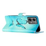 Peňaženkové 3D puzdro na Moto G84 - Modrý Motýľ