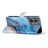 Peňaženkové 3D puzdro na Moto G84 - Modrý Mramor
