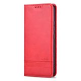 Peňaženkové kožené puzdro AZNS Calf na Xiaomi 14 - Červená