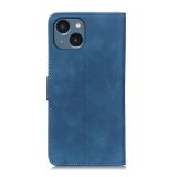Peňaženkové kožené puzdro KHAZNEH na iPhone 15 - Modrá