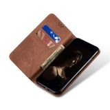 Peňaženkové kožené puzdro Denim na Honor Magic6 Pro - Hnedá
