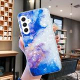 Gumený kryt Shell Pattern na Samsung Galaxy A24 - Sky Blue Purple Marble