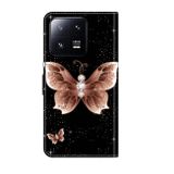 Peňaženkové puzdro Crystal na Xiaomi 13 Pro - Pink Diamond Butterfly