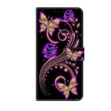 Peňaženkové puzdro Crystal na Xiaomi 13 Pro - Purple Flower Butterfly