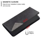 Peňaženkové kožené puzdro Magnetic Rhombus Texture na Moto G54 5G / G54 5G Power Edition - Čierna