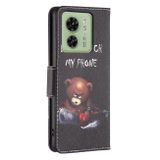 Peňaženkové kožené puzdro Colored Drawing na Motorola Edge 40 - Bear