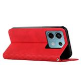 Peňaženkové kožené puzdro Splicing na Xiaomi Redmi Note 13 Pro - Červená