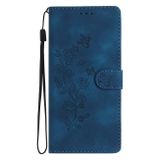 Peňaženkové kožené puzdro Flower Butterfly na Xiaomi Redmi Note 12S - Modrá