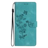 Peňaženkové kožené puzdro Flower Butterfly na Xiaomi Redmi Note 12S - Modrá obloha