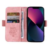 Peňaženkové kožené puzdro BETOPNICE na iPhone 15 Plus – Ružová