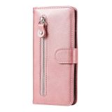 Peňaženkové kožené puzdro FASHION na iPhone 15 Pro Max - Ružovozlatá