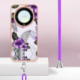 Gumený kryt 2v1 IMD na Honor Magic5 Lite - Purple Flower