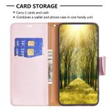 Peňaženkové kožené puzdro LITCHI na iPhone 15 Pro - Ružové zlato