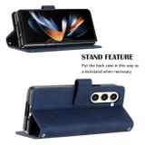 Peňaženkové kožené puzdro Embossed na Samsung Galaxy Z Fold5 - Modrá