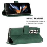 Peňaženkové kožené puzdro Embossed na Samsung Galaxy Z Fold5 - Zelená