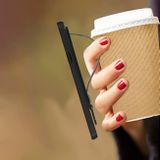 Kožený kryt Wristband Holder na Xiaomi Redmi Note 12 4G - Kávová