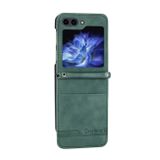 Peňaženkové kožené puzdro Dierfeng Dream na Samsung Galaxy Z Flip 5 - Zelená