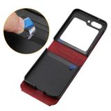 Peňaženkové kožené puzdro Cubic na Samsung Galaxy Z Flip 5 - Červená