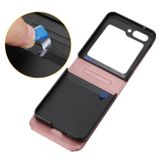 Peňaženkové kožené puzdro Cubic na Samsung Galaxy Z Flip 5 - Ružovozlatá