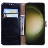 Peňaženkové kožené puzdro Wax na Samsung Galaxy A24 - Čierna