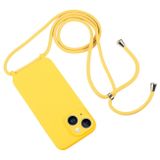 Gumený kryt Crossbody na iPhone 15 Plus - Žltá
