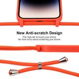 Gumený kryt Crossbody Lanyard na iPhone 15 Pro - Oranžová