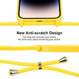 Gumený kryt Crossbody Lanyard na iPhone 15 Pro - Žltá