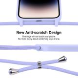 Gumený kryt Crossbody Lanyard na iPhone 15 Pro - Svetlo fialová