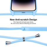 Gumený kryt Crossbody Lanyard na iPhone 15 Pro - Modrá